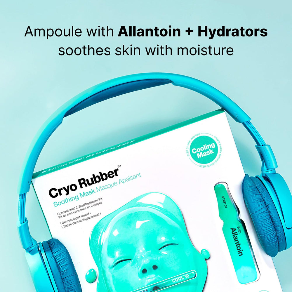 Dr.Jart+ mask in use on face illustrating instant soothing relief