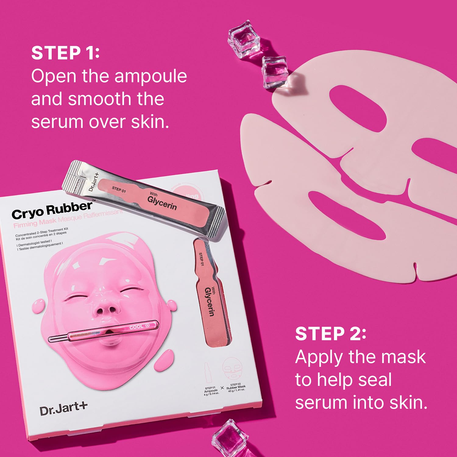 Dr.Jart+ mask close-up texture showing flexible cooling rubber benefits