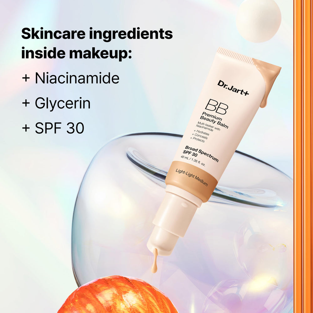 Dr.Jart+ pump dispensing a pearl of BB cream to show easy controlled application
