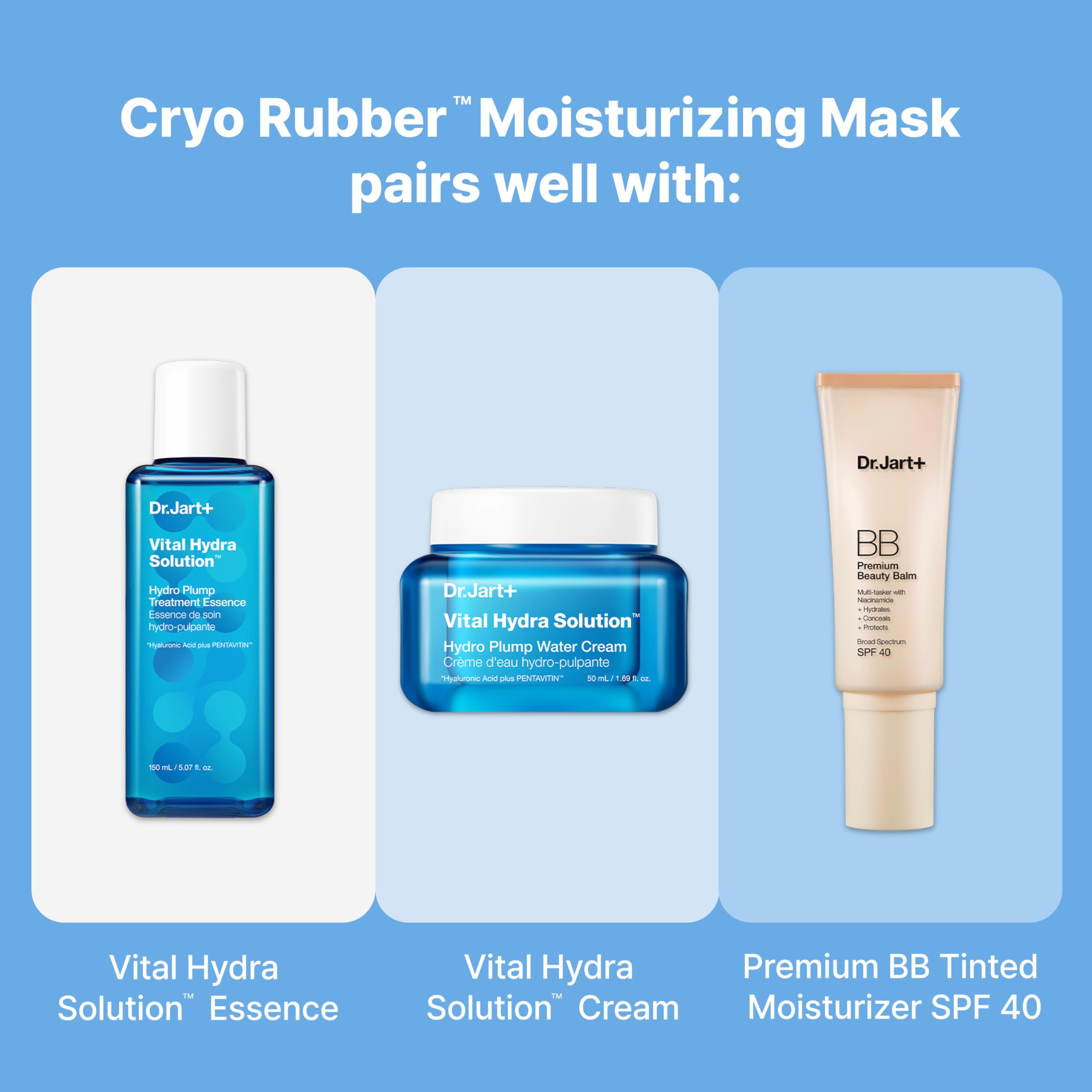 Dr.Jart+ visual showing cooling effect and reduced skin temperature