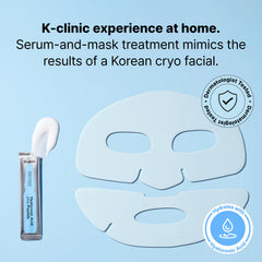 Dr.Jart+ mask fitted on face delivering sealed-in serum and cooling relief