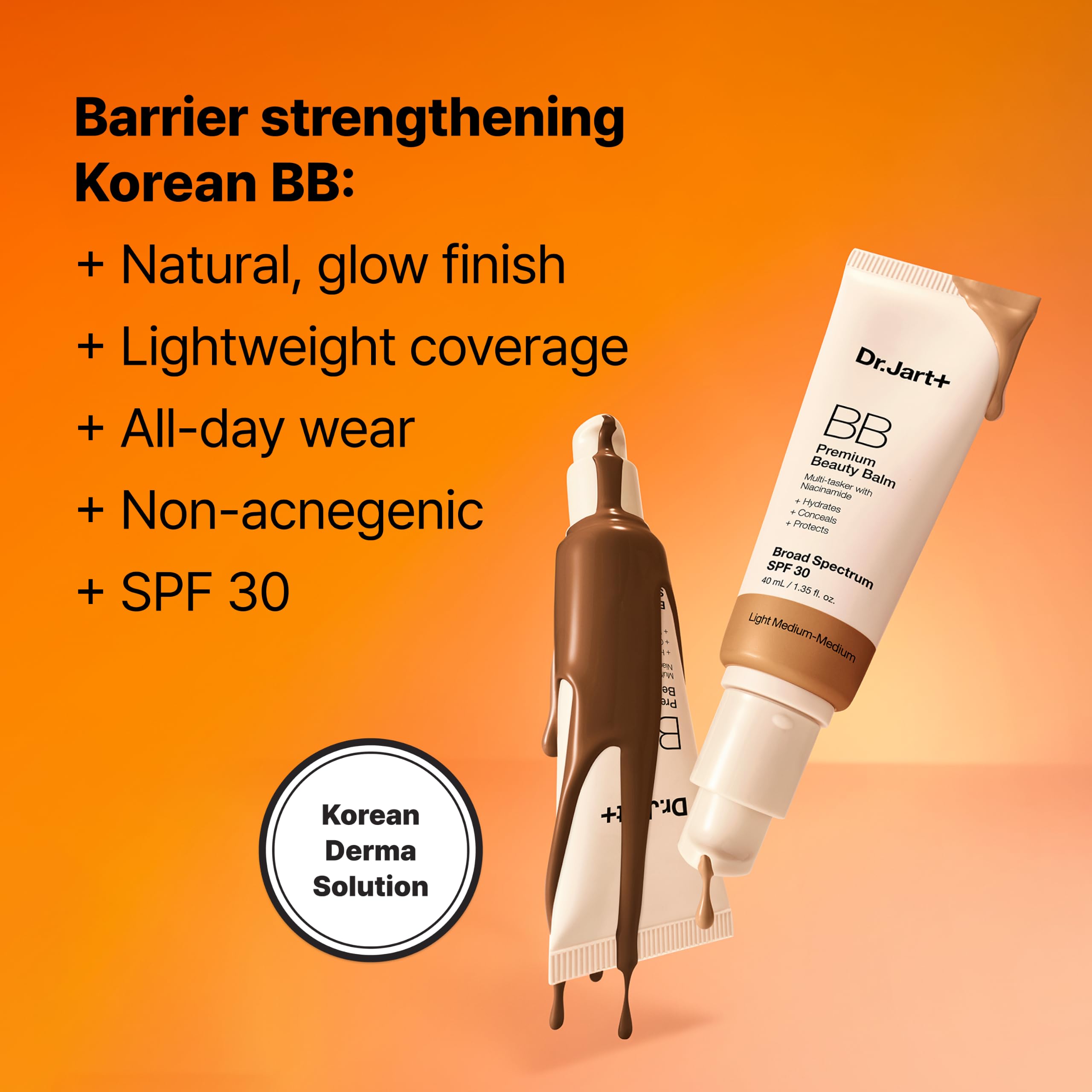 Dr.Jart+ creamy-gel texture swatch highlighting smooth blendability and hydration