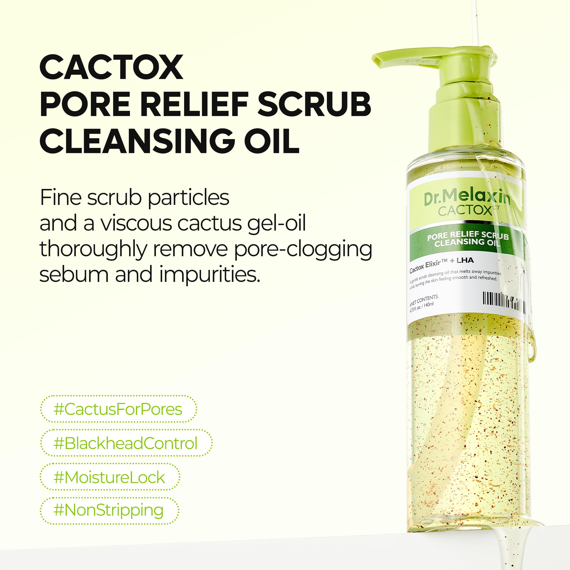 Dr.Melaxin CACTOX gel‑oil texture closeup demonstrating smooth glide