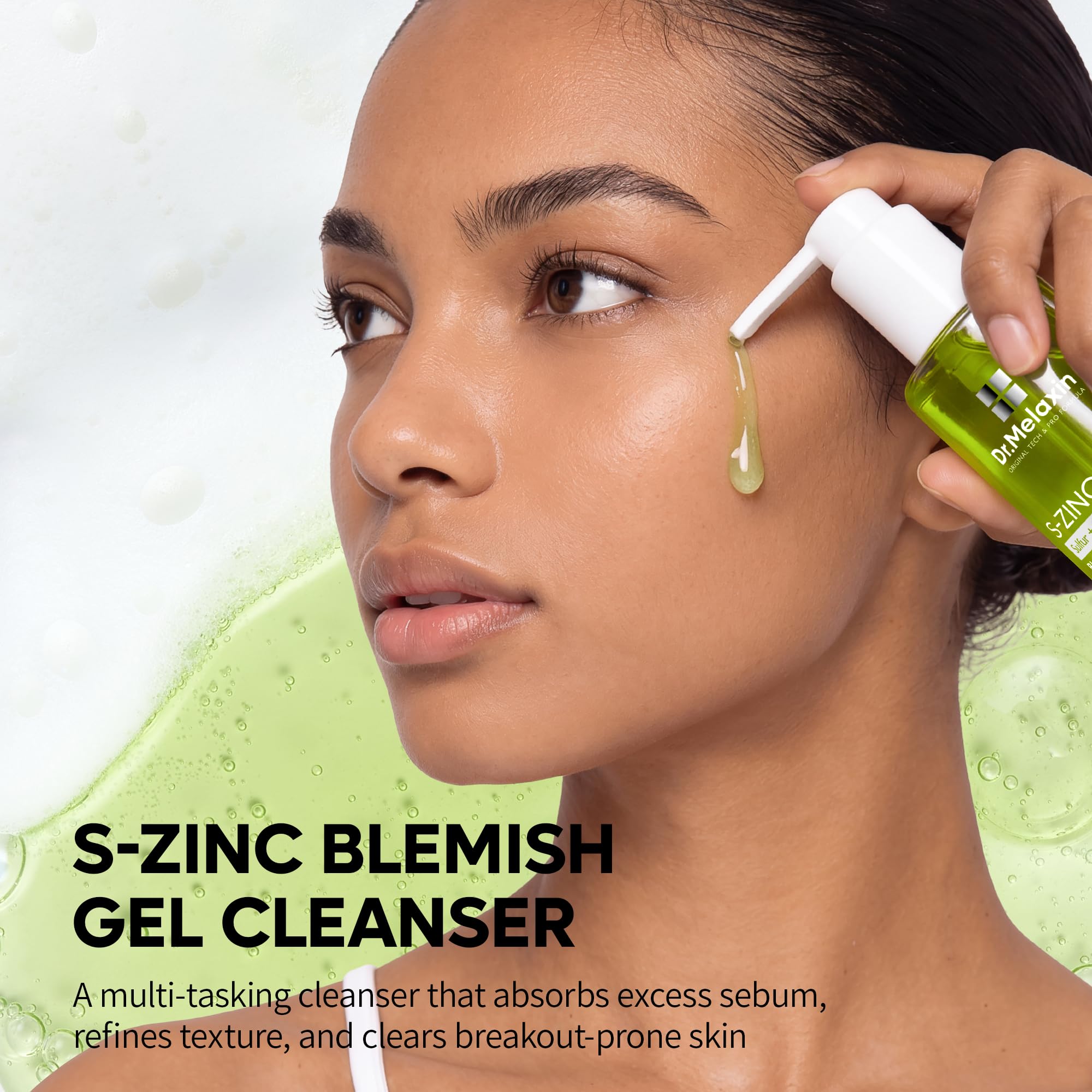 Dr.Melaxin gel texture close-up demonstrating smooth application
