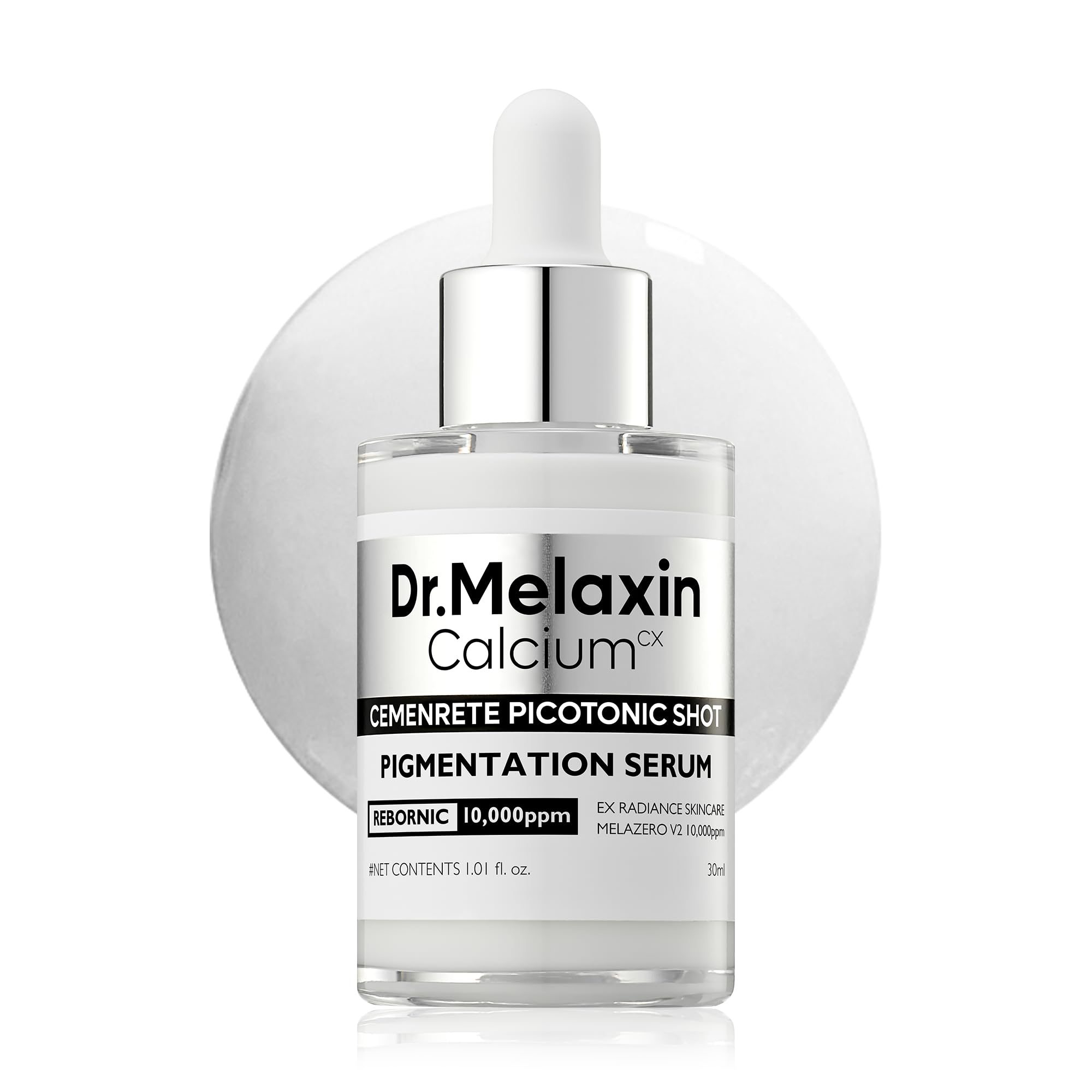 Dr.Melaxin bottle front view showing compact brightening serum