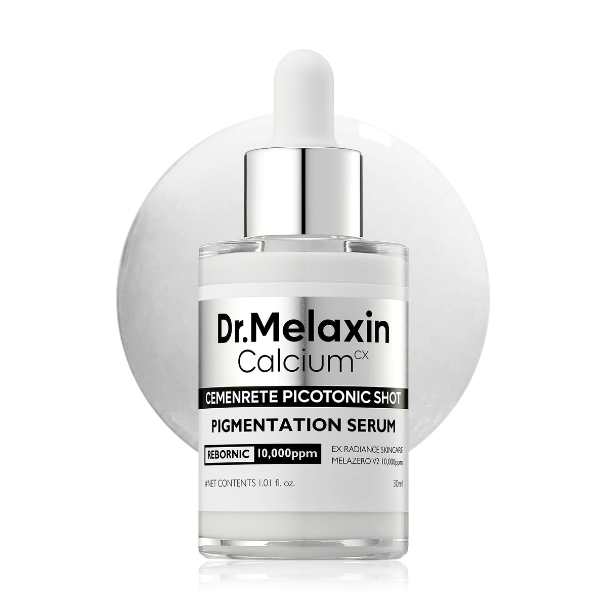 Dr.Melaxin bottle front view showing compact brightening serum