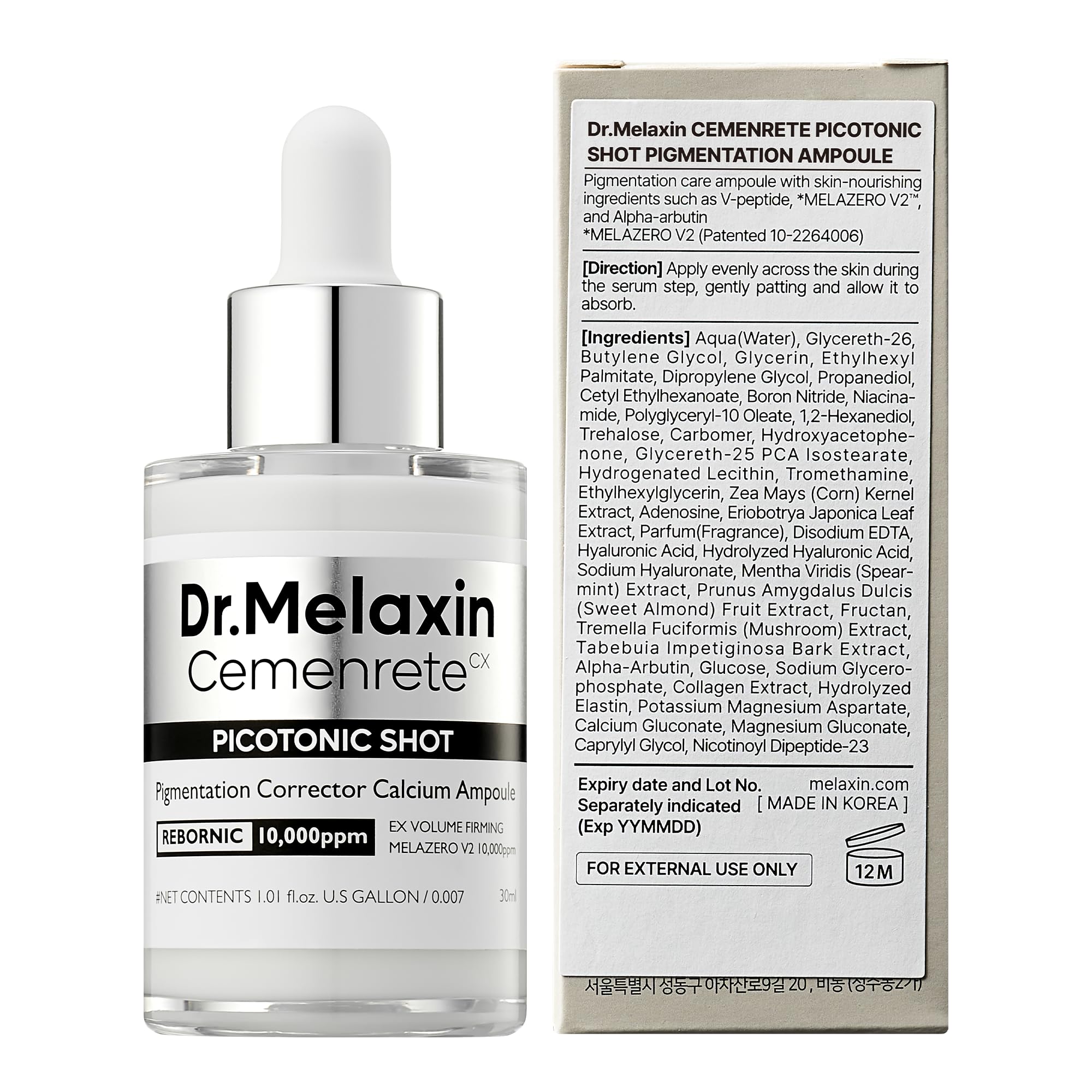 Dr.Melaxin bottle on bathroom counter illustrating morning skincare layering