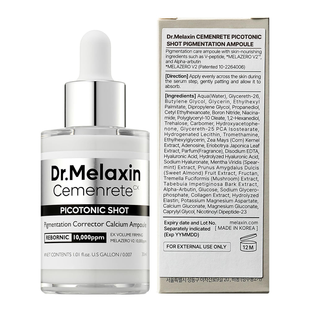 Dr.Melaxin bottle on bathroom counter illustrating morning skincare layering