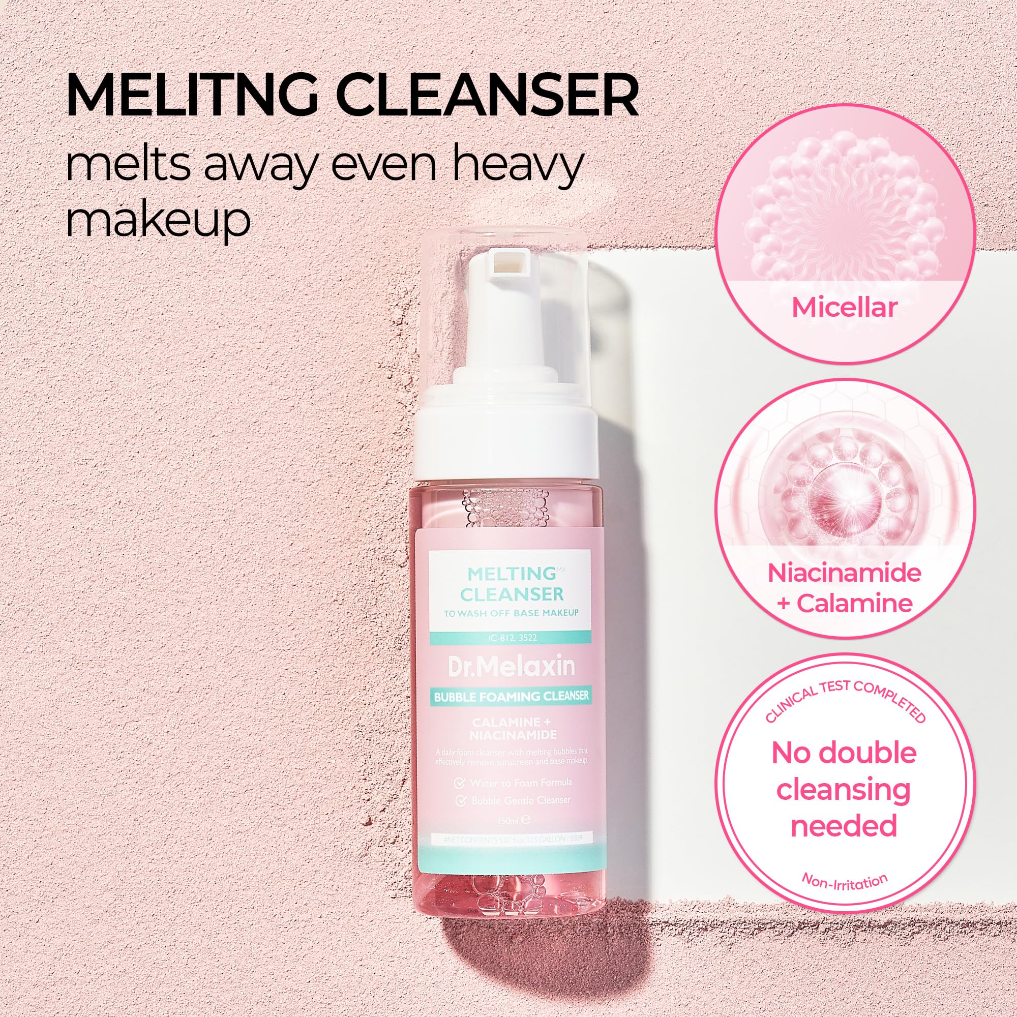 Dr.Melaxin foam dispensing from pump for quick, mess-free use