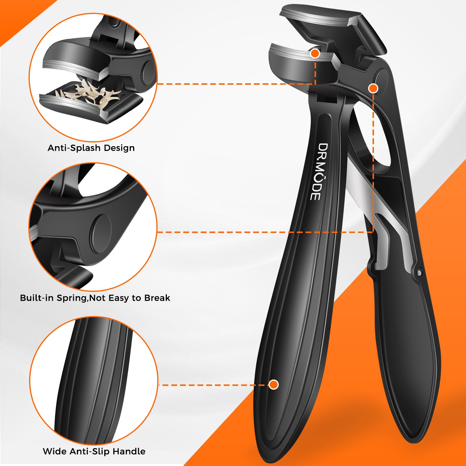 DRMODE angled head clipper demonstrating improved visibility for safer cutting