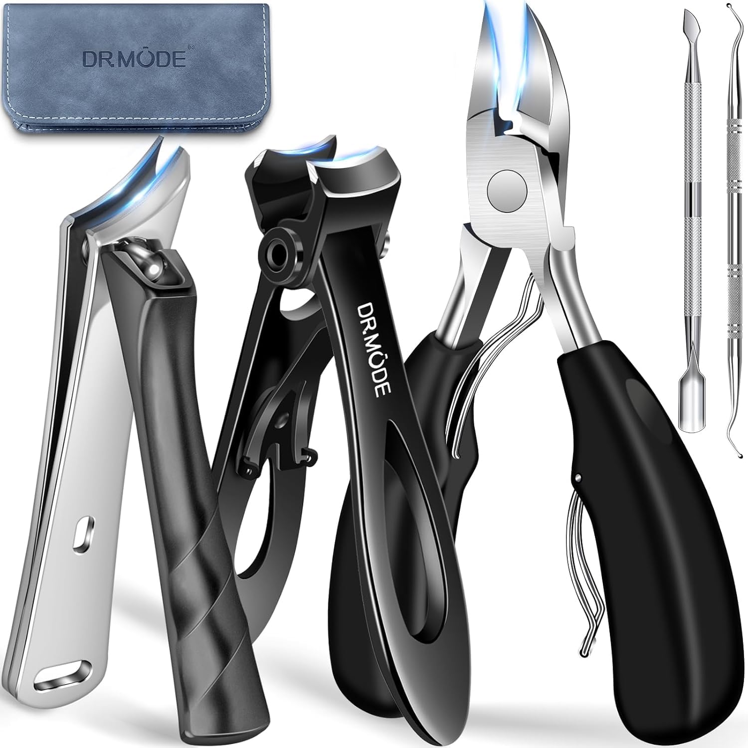 DRMODE front view of full 5-in-1 set showing organized tools and case, clear benefit storage