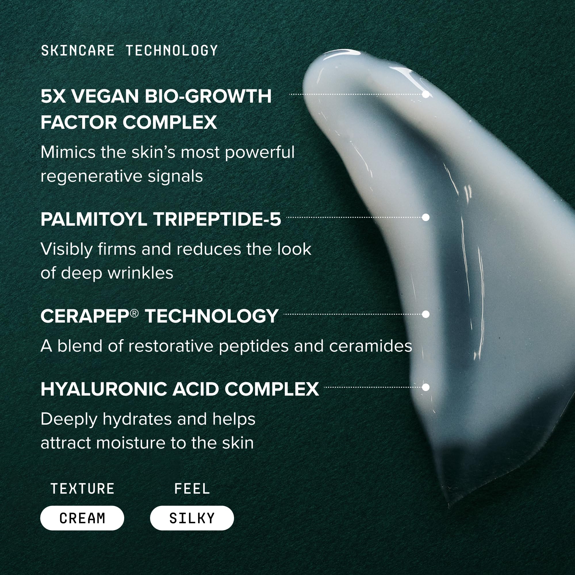 DRMTLGY application on face demo illustrating lightweight layering and smooth finish benefit