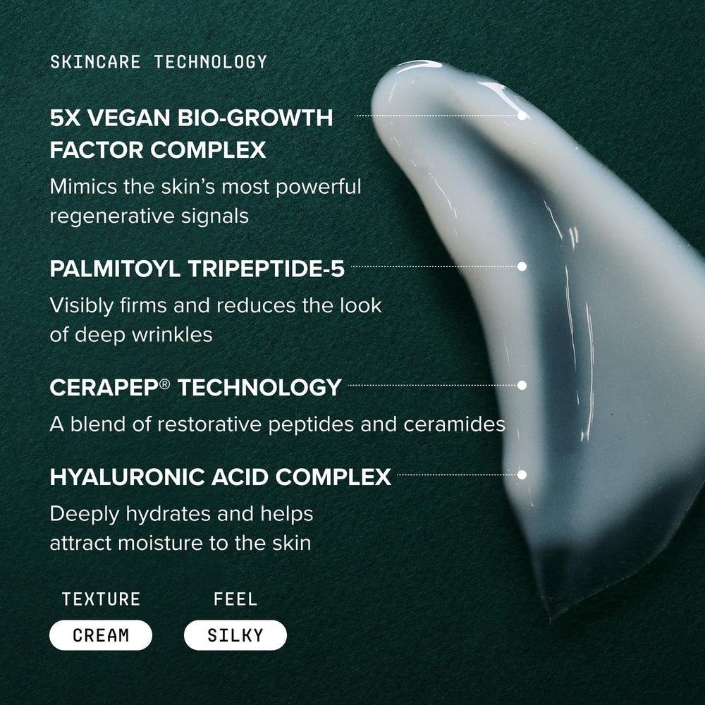 DRMTLGY application on face demo illustrating lightweight layering and smooth finish benefit