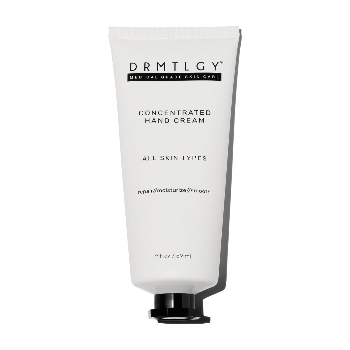 DRMTLGY hand cream front packaging showing tube and branding for easy identification