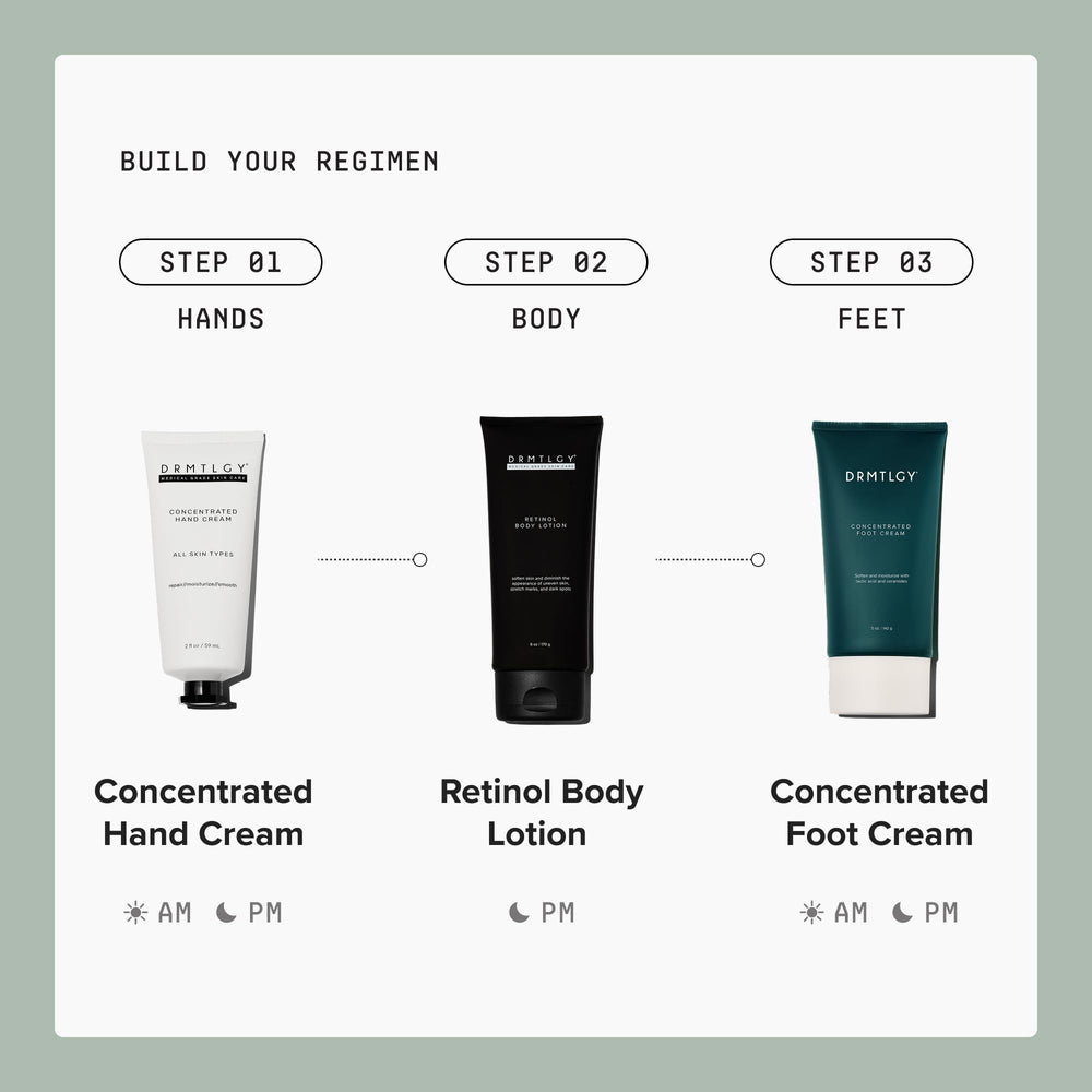 DRMTLGY hand cream size comparison next to phone showing portable, travel-friendly benefit