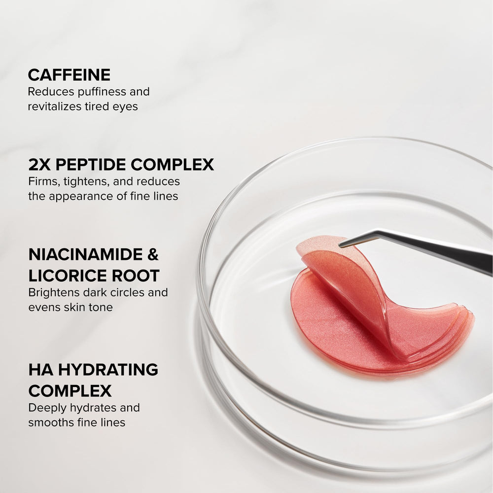 DRMTLGY ingredient display of caffeine and niacinamide for brightening