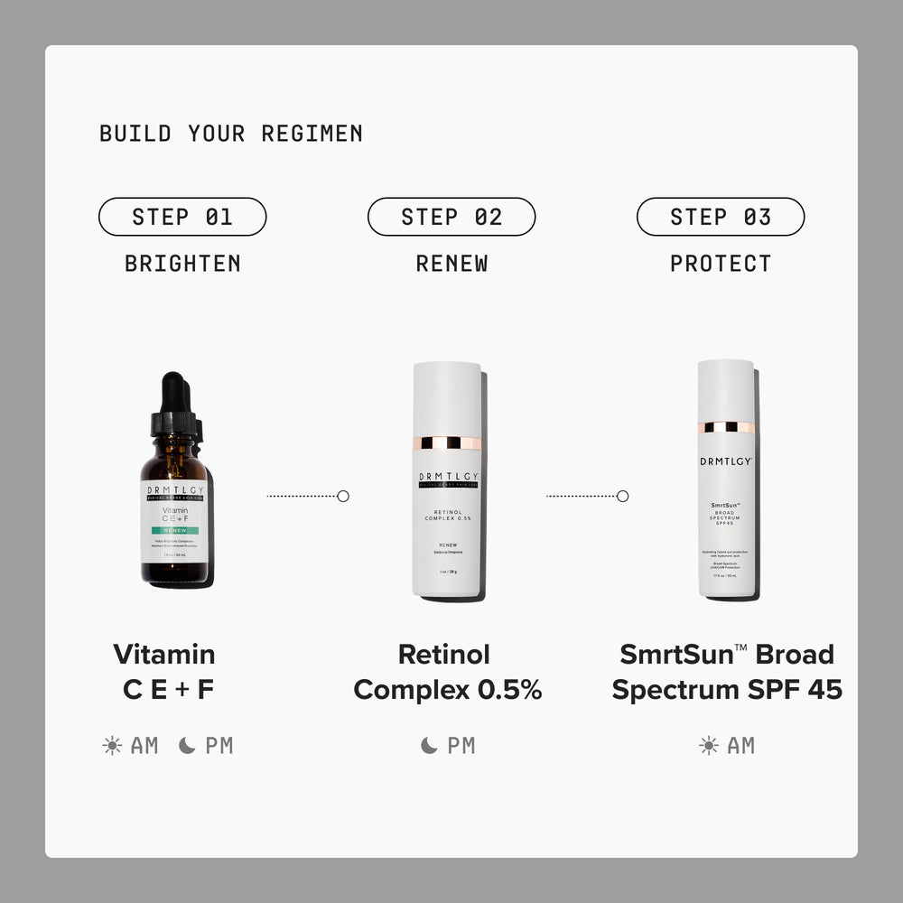 DRMTLGY in a nighttime skincare routine setting for calm skin
