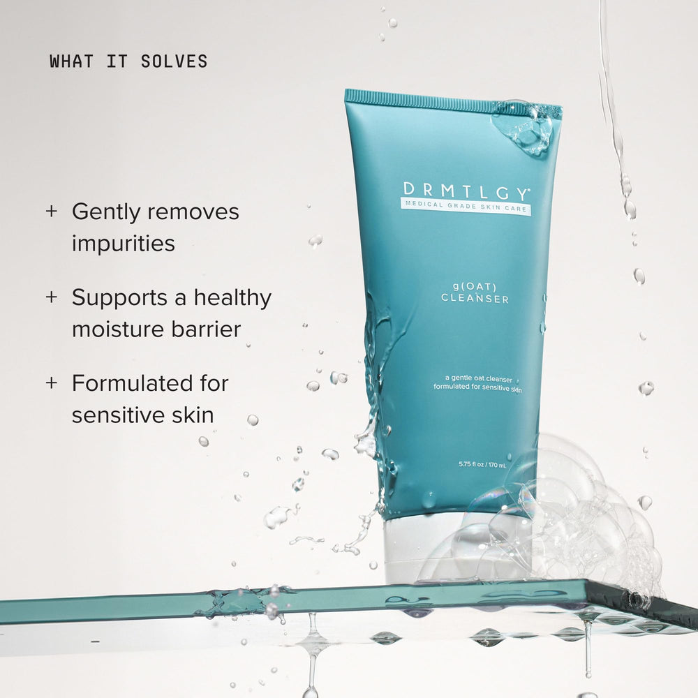 DRMTLGY close-up of silky cream texture emphasizing fast absorption benefit