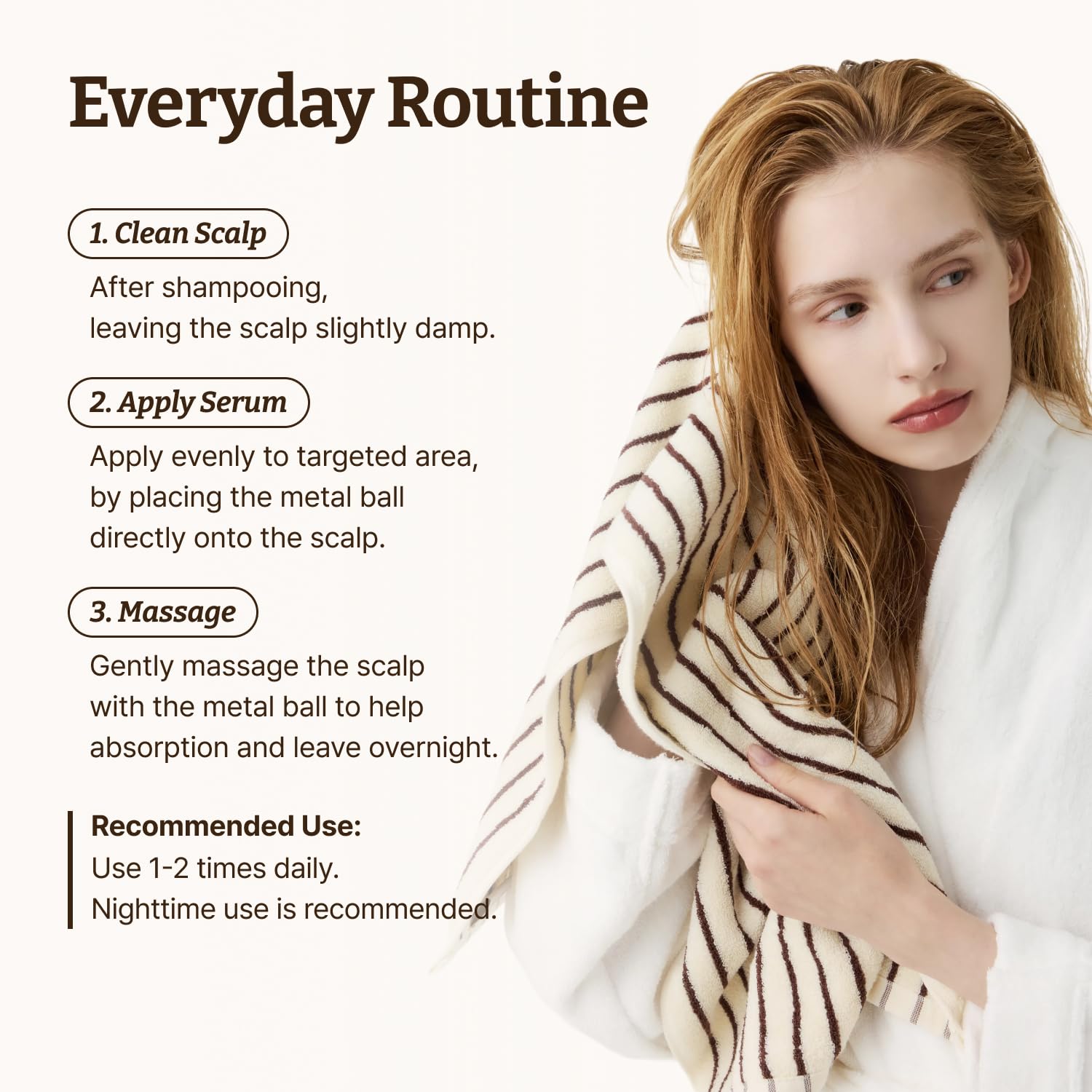 Dr.Reju-All nighttime routine scene showing relaxing, cooling scalp treatment benefit