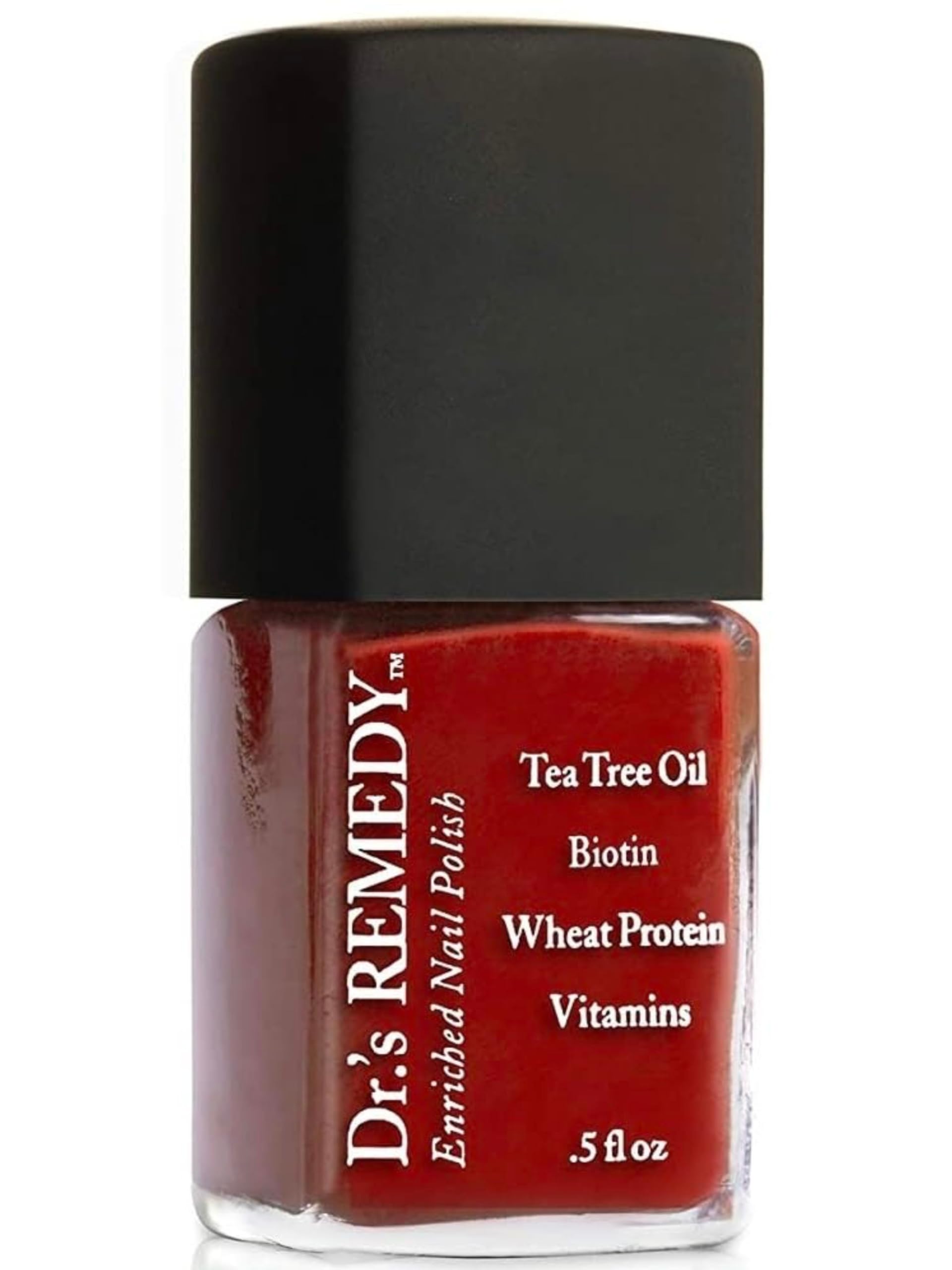 Dr.'s Remedy RESCUE Red front bottle showing rich red and clean formula benefits