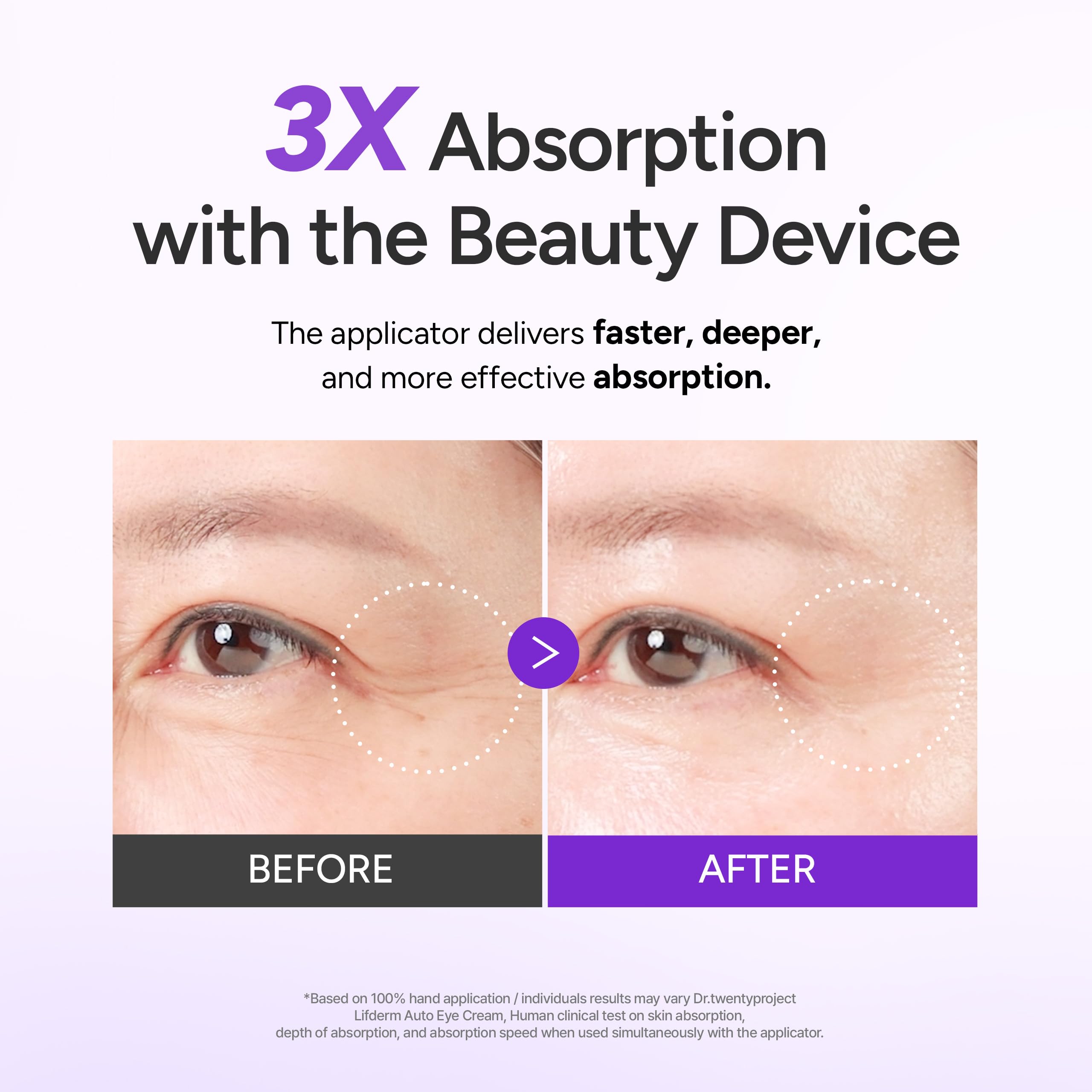 Dr.twentyproject cream texture on fingertip showing lightweight absorption