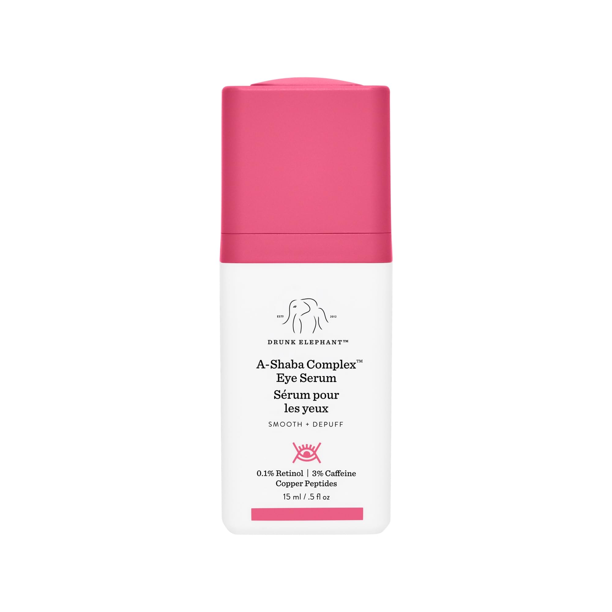 Drunk Elephant bottle front view showing clean packaging and product clarity