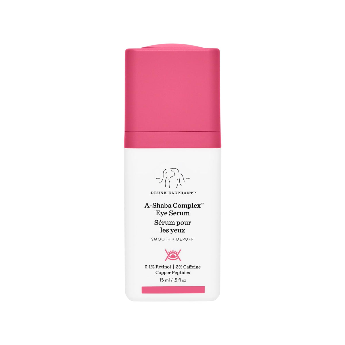 Drunk Elephant bottle front view showing clean packaging and product clarity