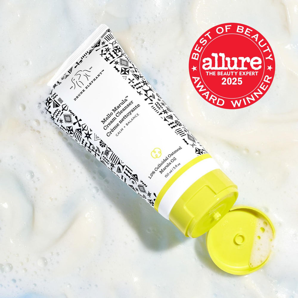 Drunk Elephant pump and cap detail highlighting easy dispensing and hygienic use