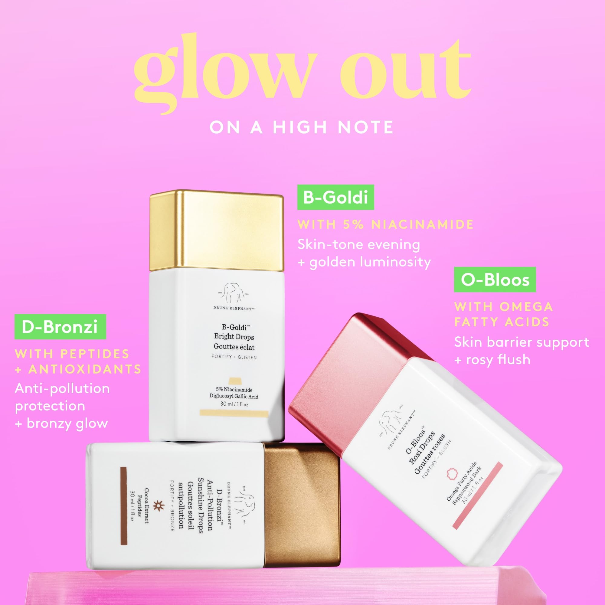 Drunk Elephant applied on model cheeks in natural light showing subtle flush and enhanced radiance benefit