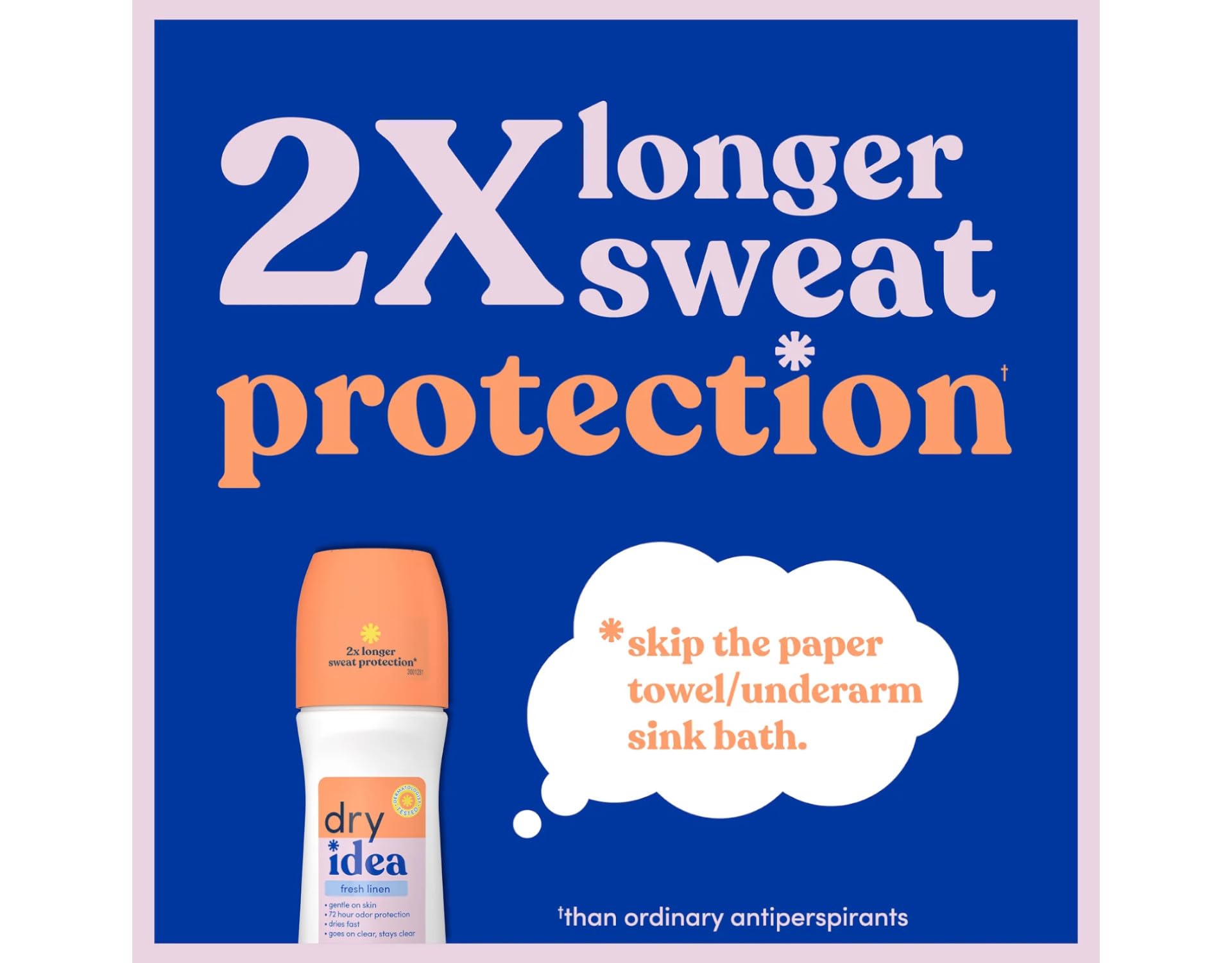 Dry Idea product label and ingredient panel for informed, dermatologist-tested choice