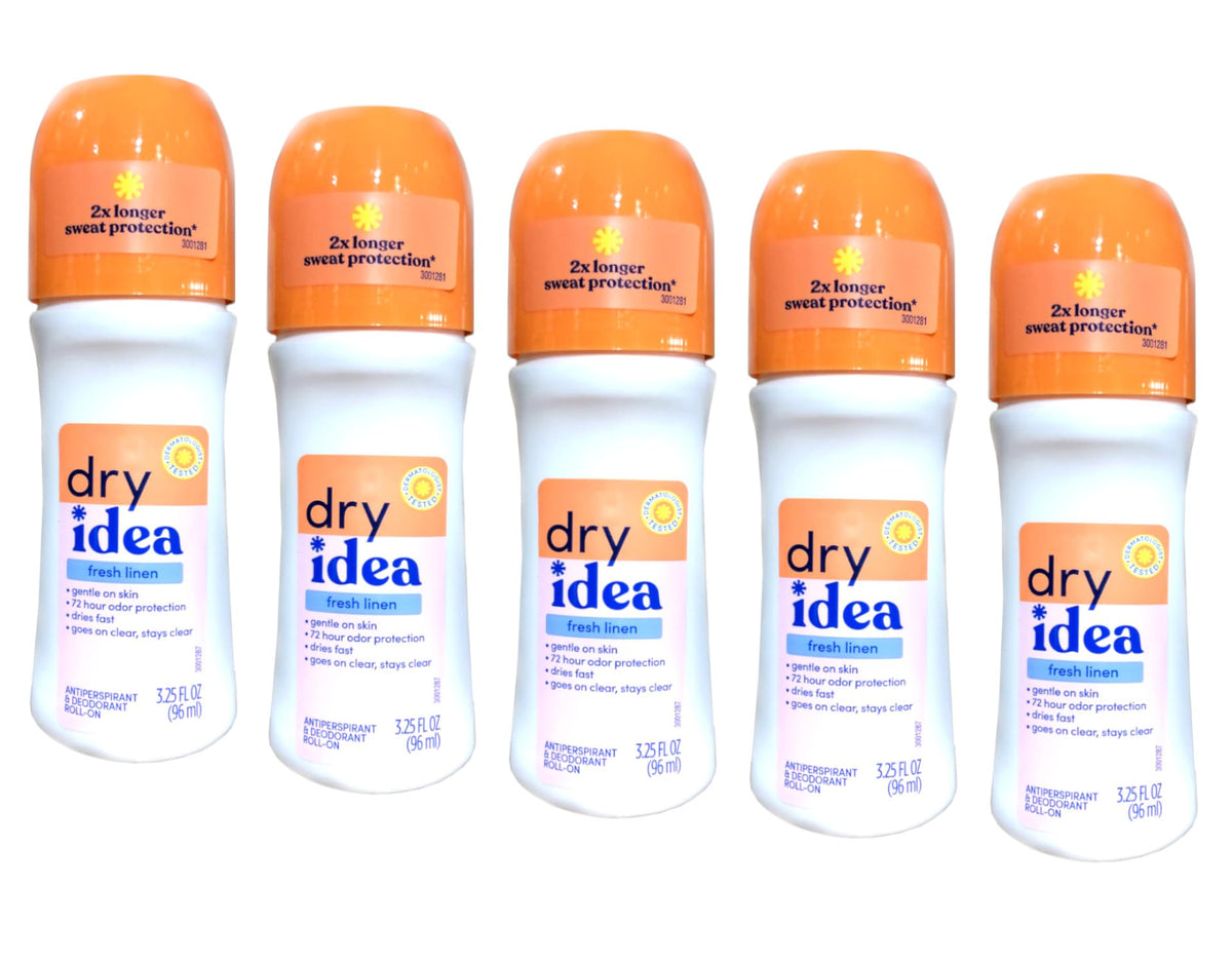 Dry Idea front packaging showing bottle and branding, clear benefit of reliable protection