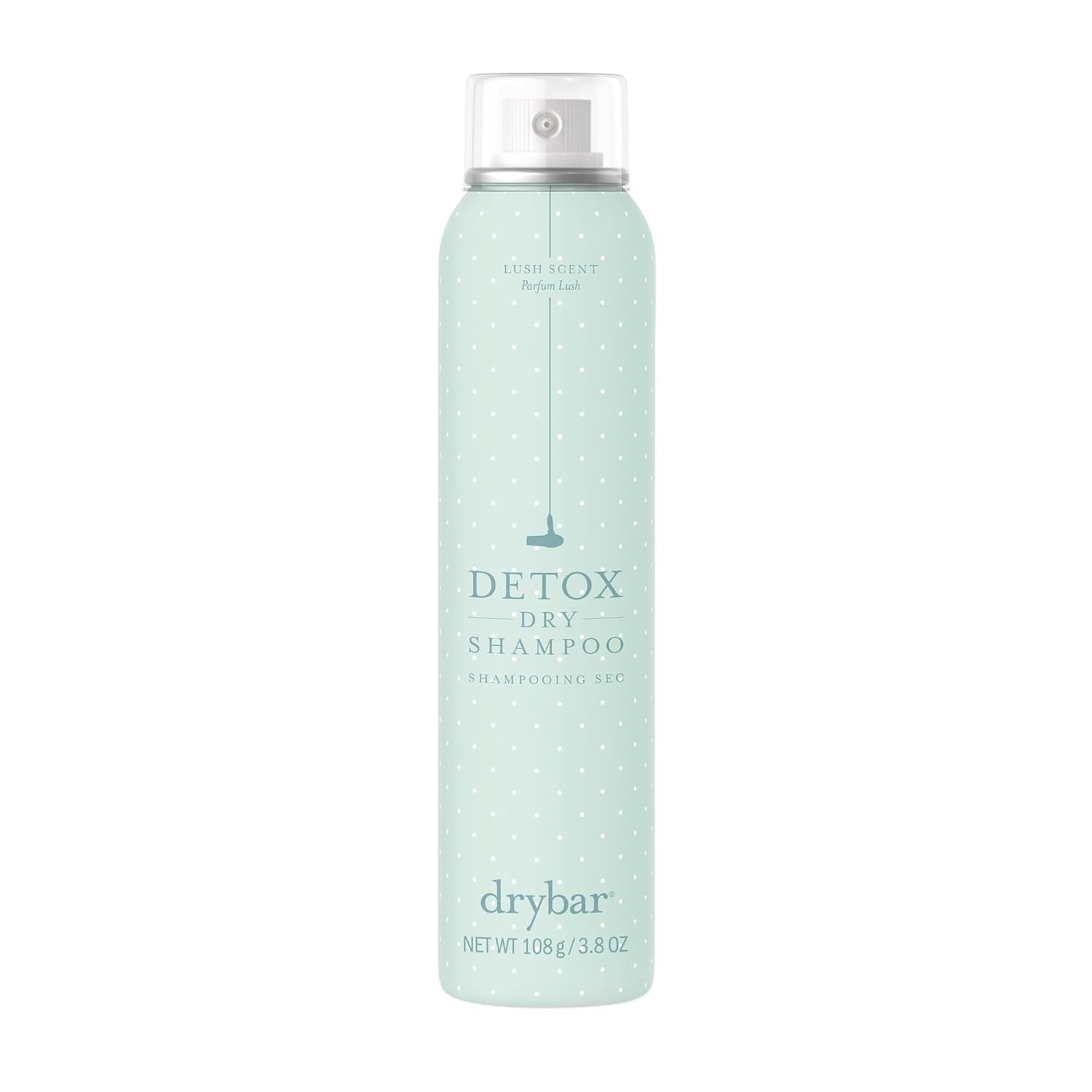 Drybar Detox front packaging showing 3.8 oz can and label, for quick identification