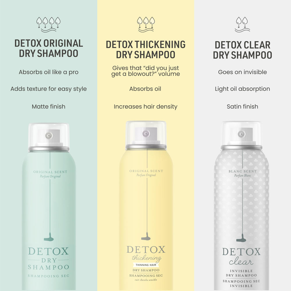Drybar Detox ingredient label highlighting golden root extract and free-from list