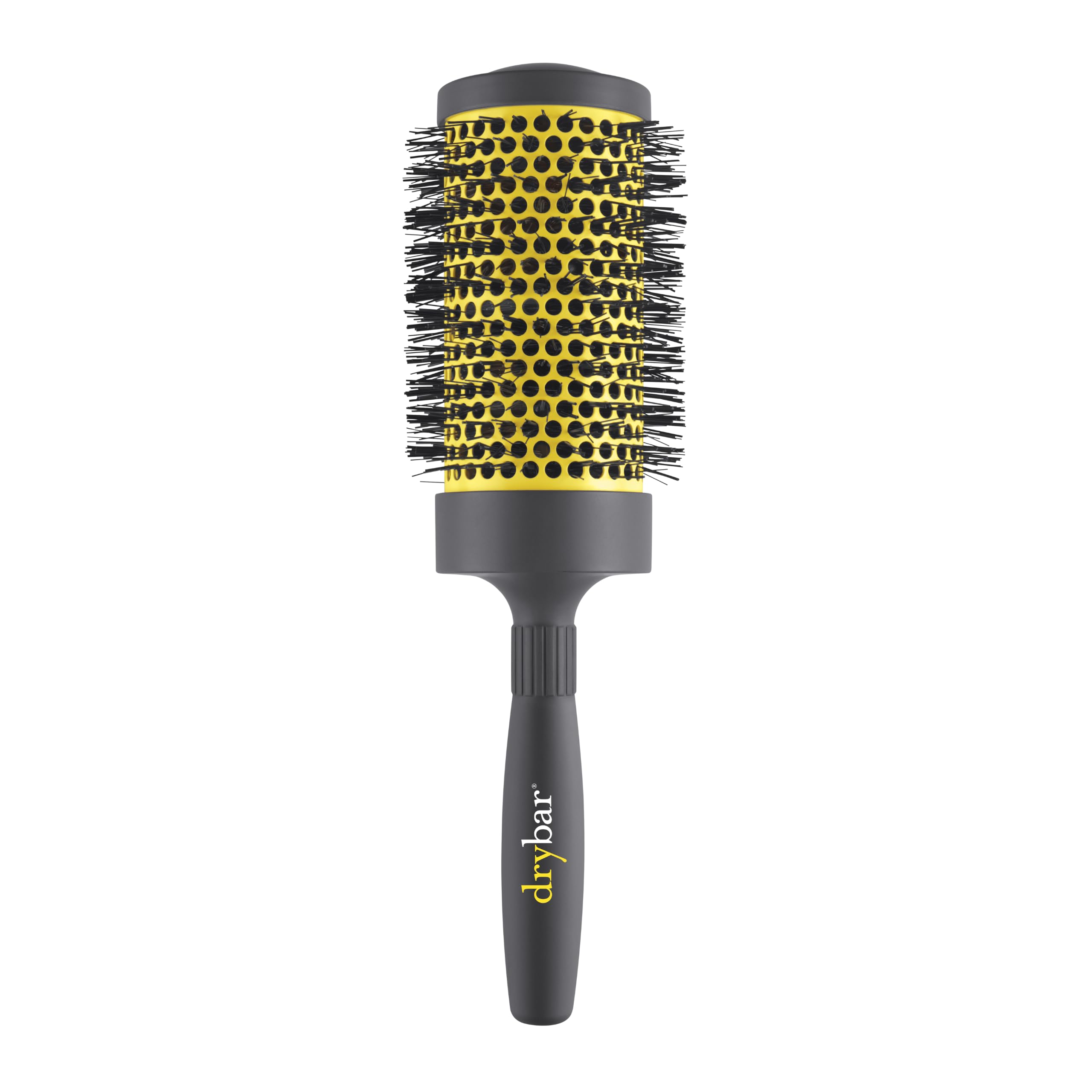 Drybar large round brush front view showing barrel and handle for smooth styling