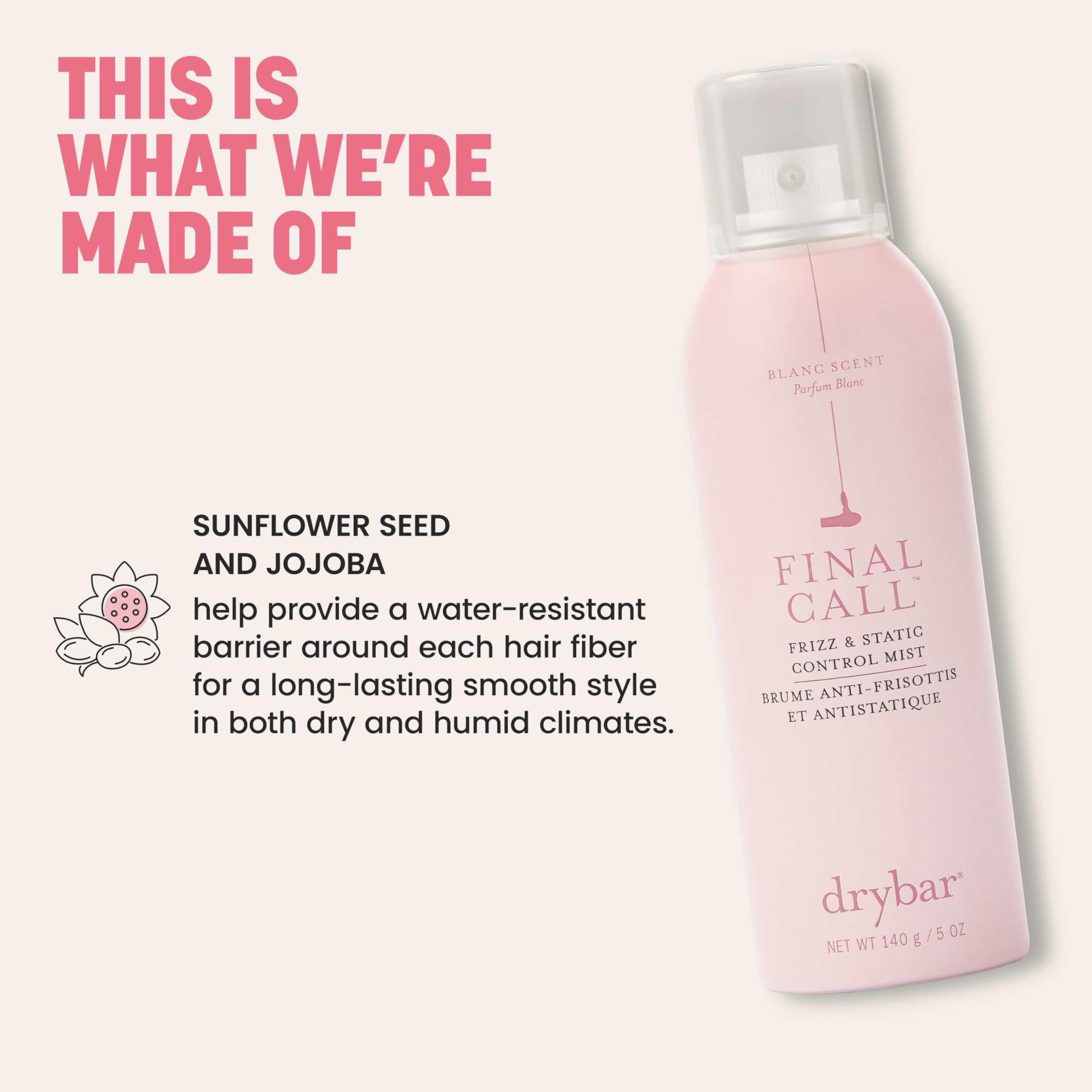 Drybar 5 oz bottle next to a ruler showing travel-friendly size and convenience