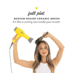 Drybar brush ceramic barrel close-up for even heat distribution benefit