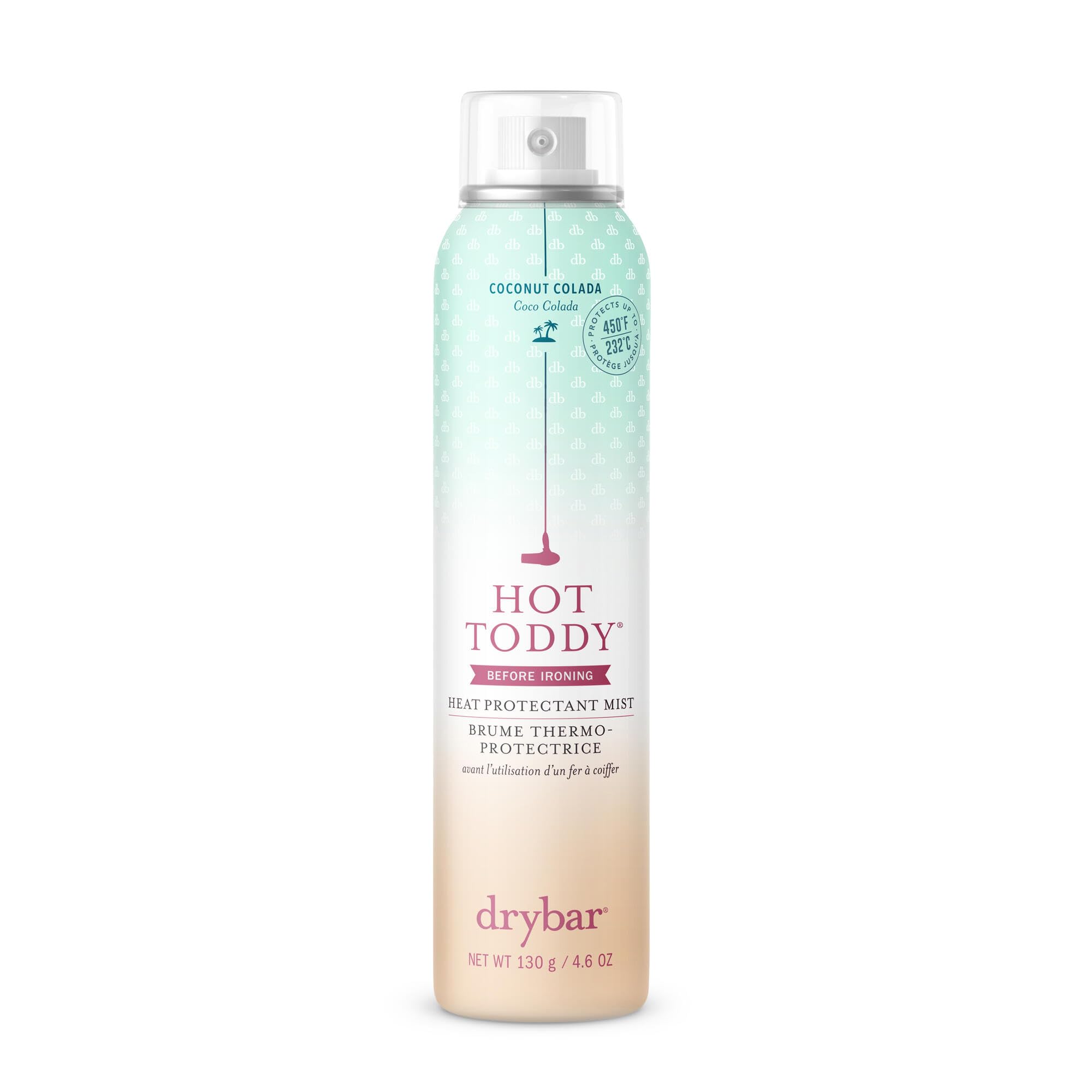 Drybar Hot Toddy front packaging showing bottle and branding for quick ID and benefit