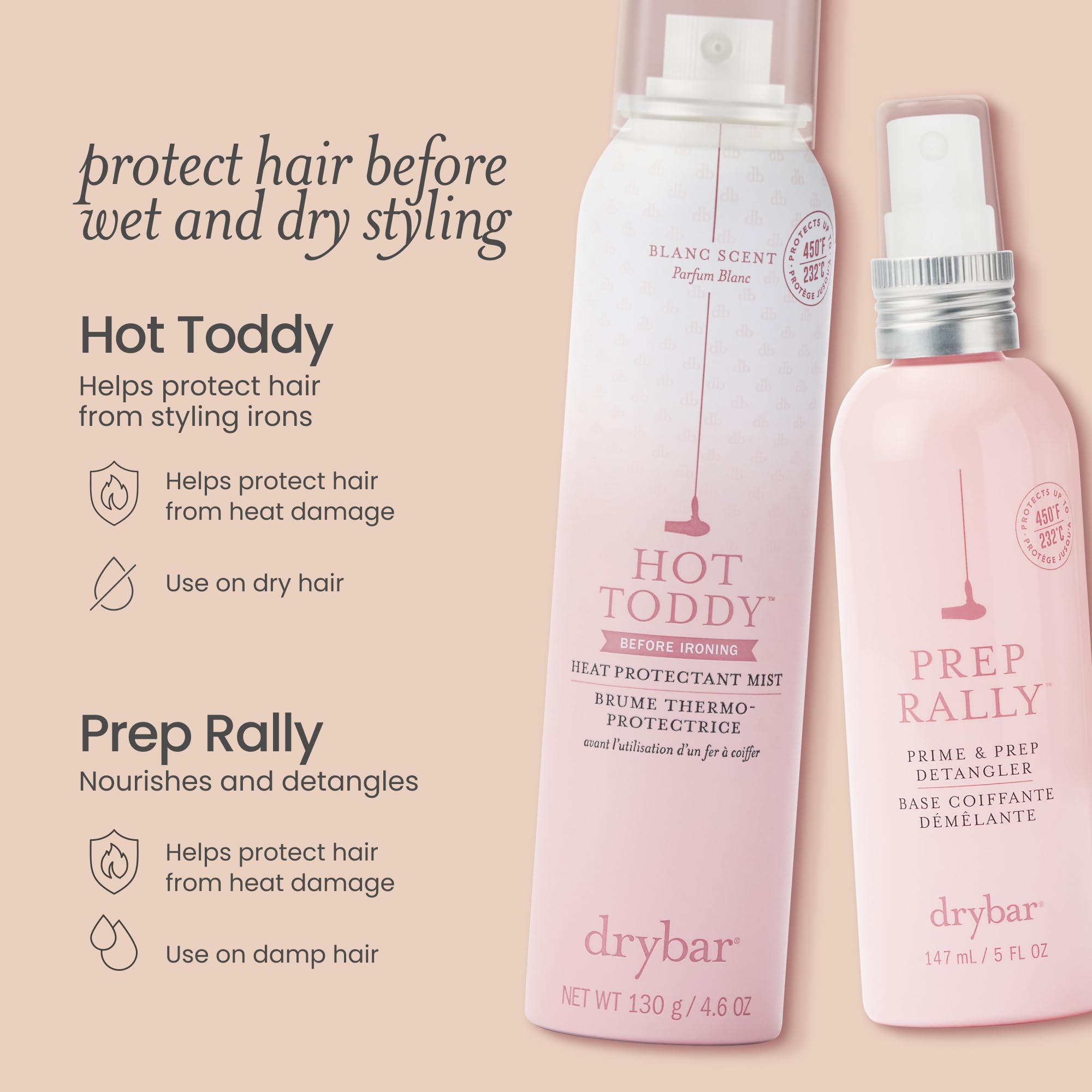 Drybar Hot Toddy on bathroom shelf styled scene for routine convenience benefit