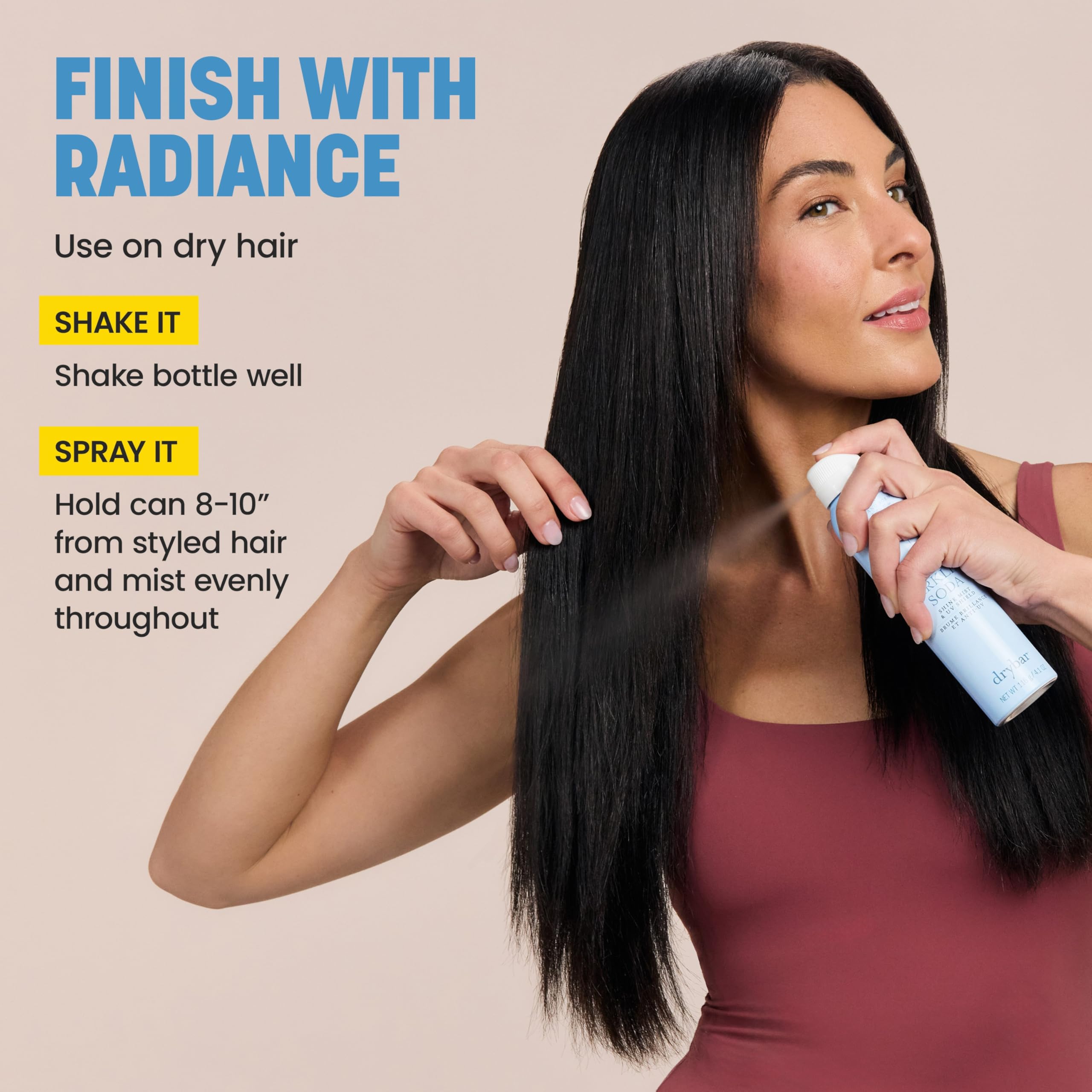 Drybar label focusing on Vitamin C ingredient for brighter-looking hair