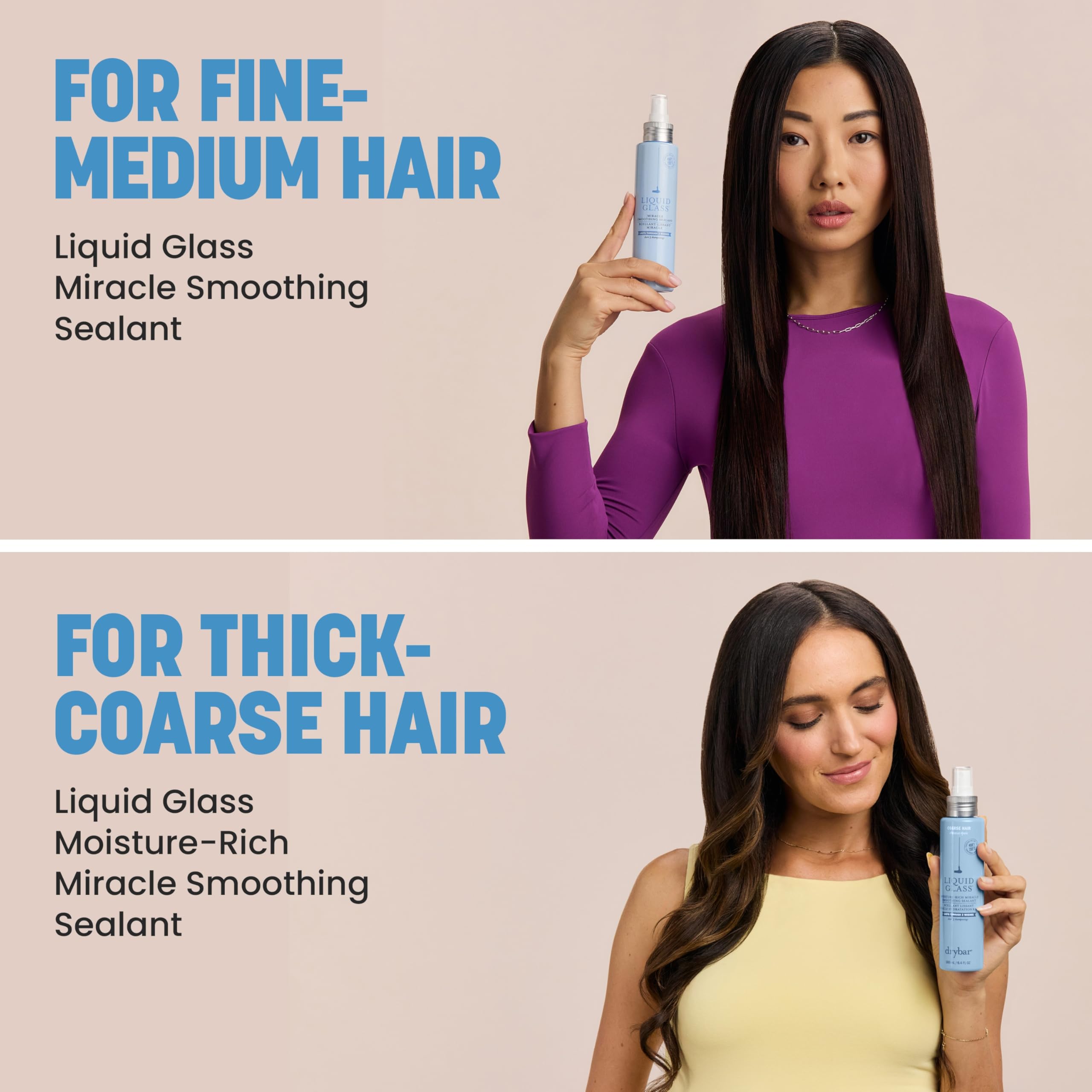 Drybar ingredients label close-up highlighting vegan keratin smoothing benefit