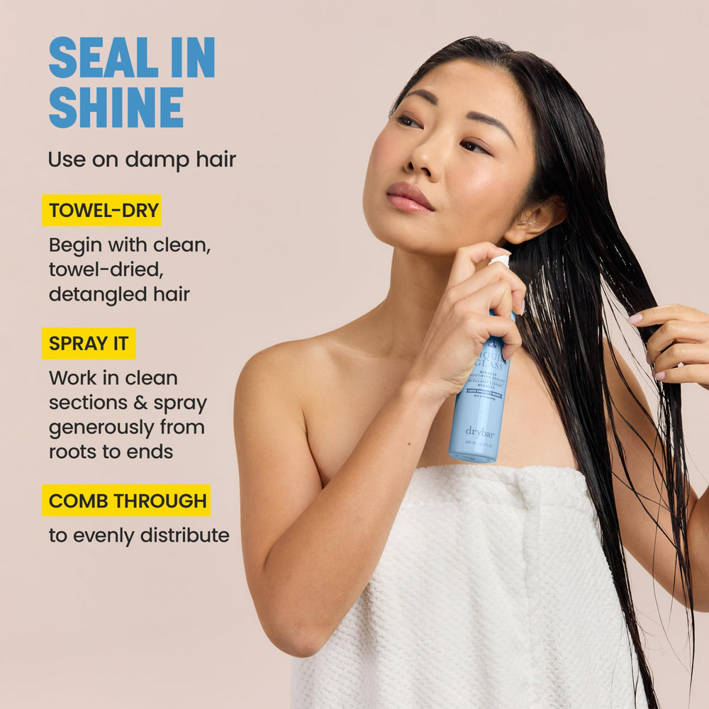 Drybar next to brush and flat iron highlighting heat-protection benefit