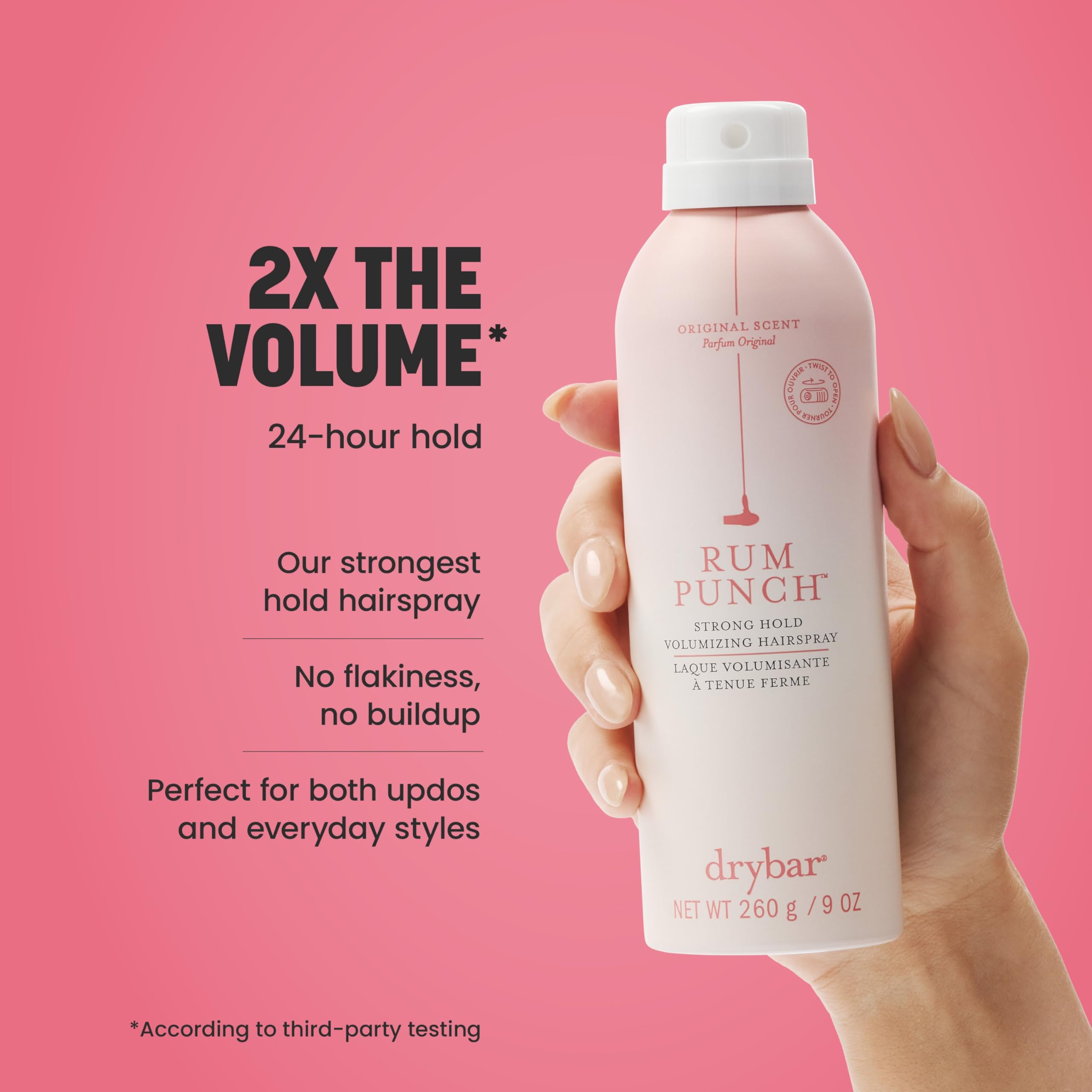 drybar ultra-fine mist spraying evenly for quick-drying, weightless hold