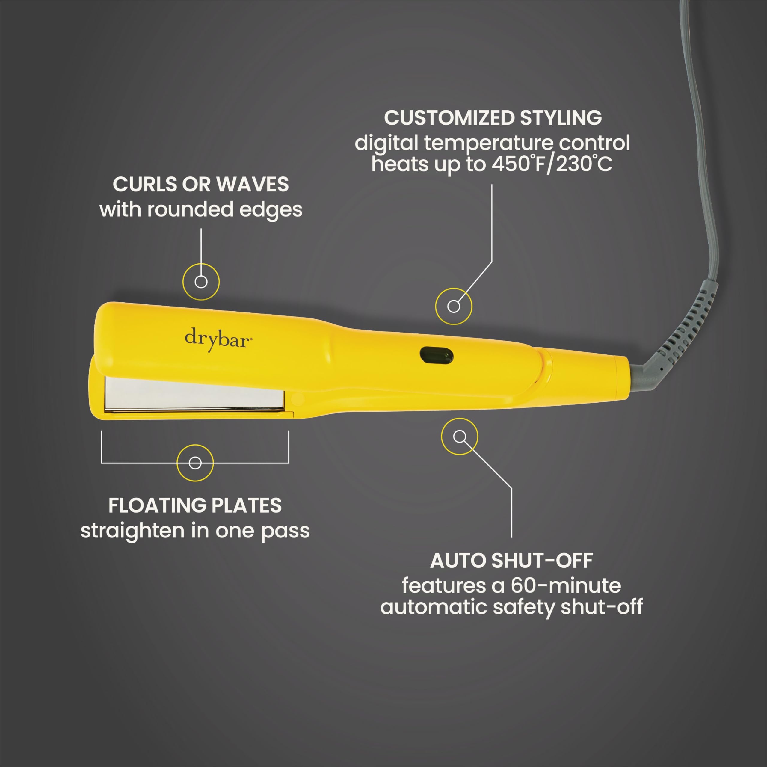 Drybar professional-length cord displayed for flexible reach and convenience