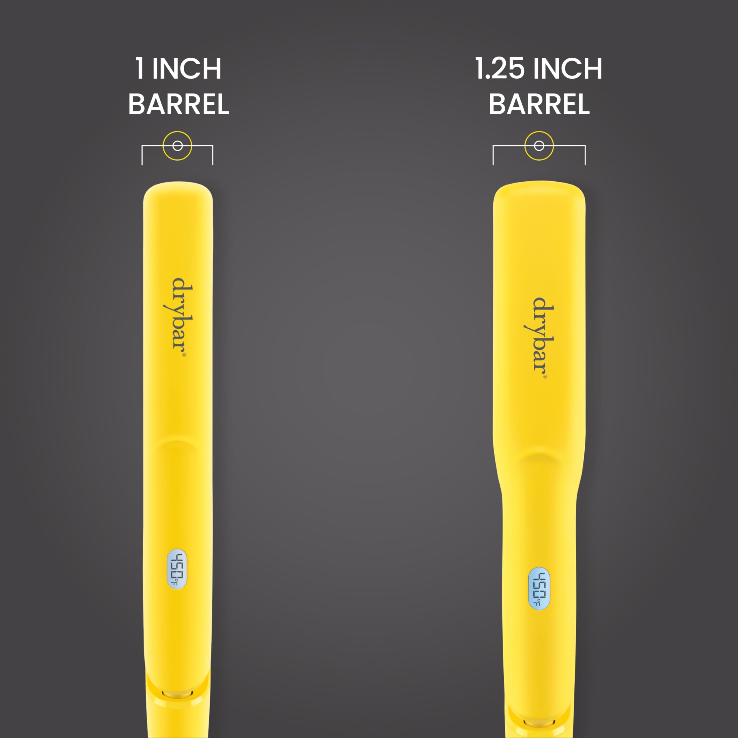 Drybar plate close-up highlighting titanium surface for smooth glide and shine