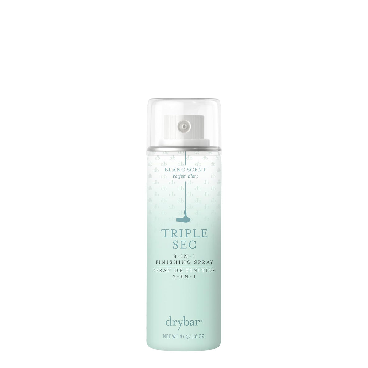 Drybar Triple Sec front bottle showing branding and travel size for easy styling