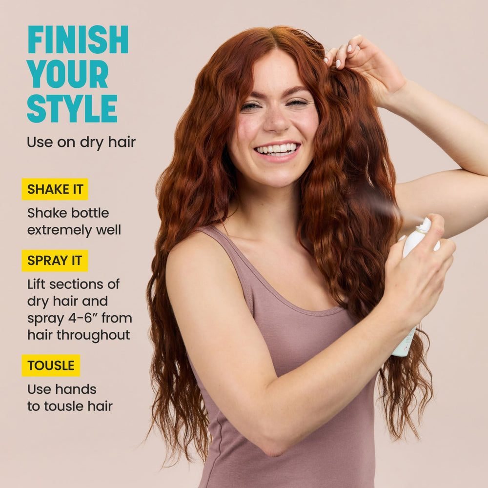 Drybar Triple Sec beside a wallet to show compact travel-friendly benefit