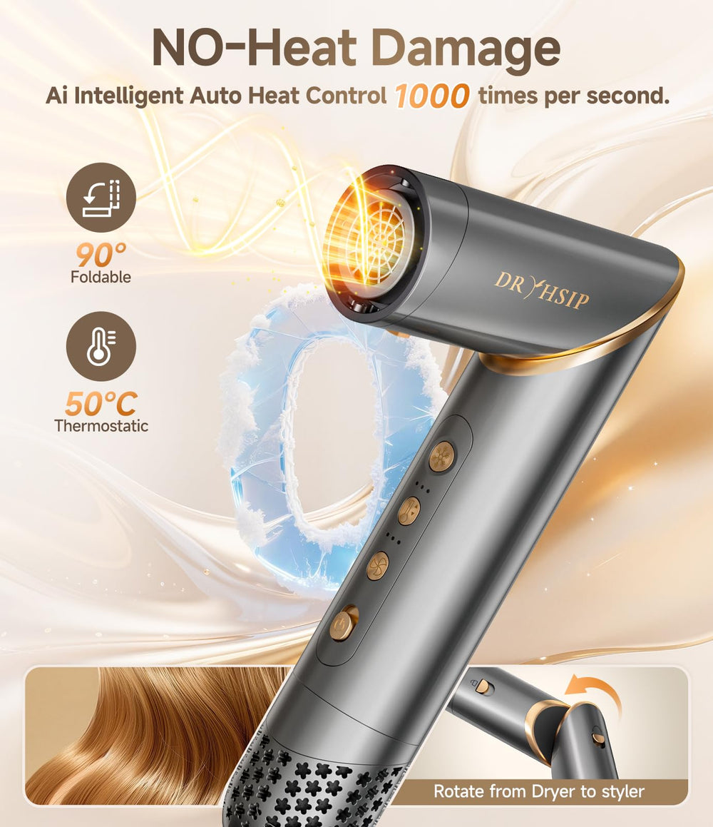 Dryhsip left automatic suction wand in use creating consistent curls