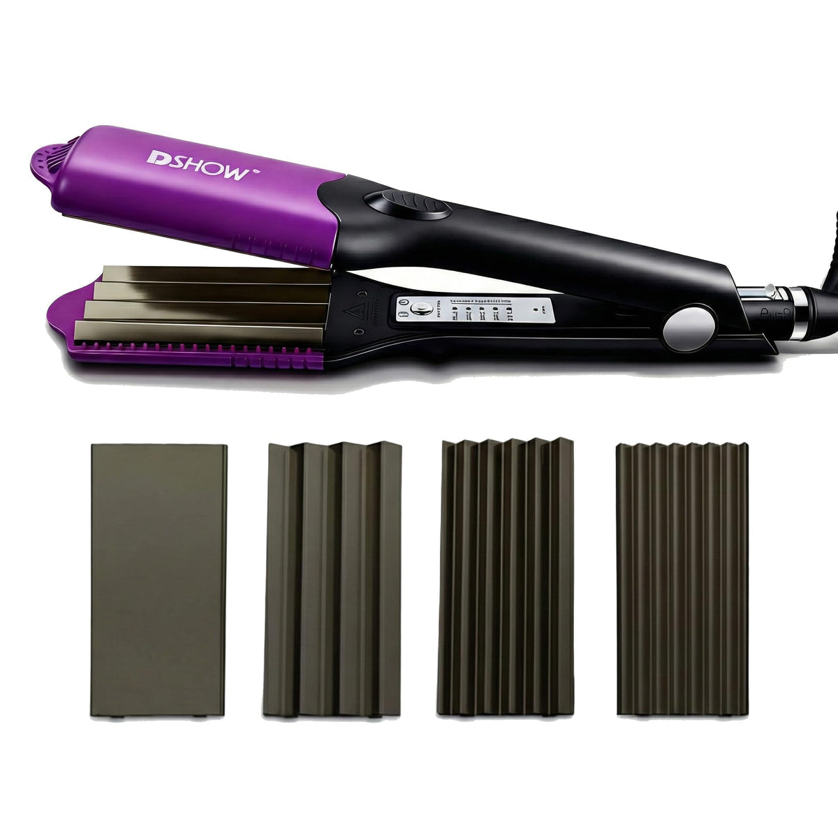 DSHOW front view of crimper showing compact design and ergonomic grip for easy styling