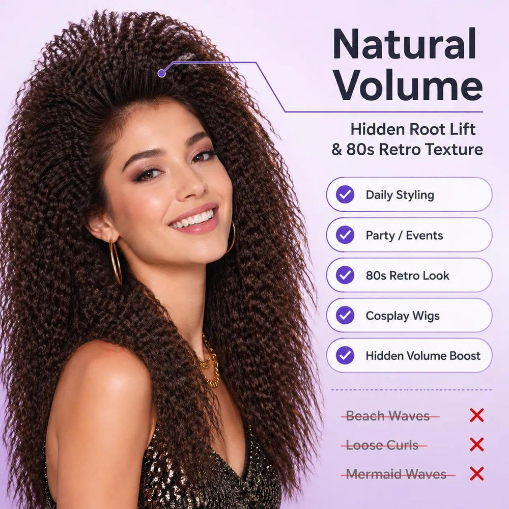 DSHOW styling demo on roots showing how crimper adds lift and lasting volume
