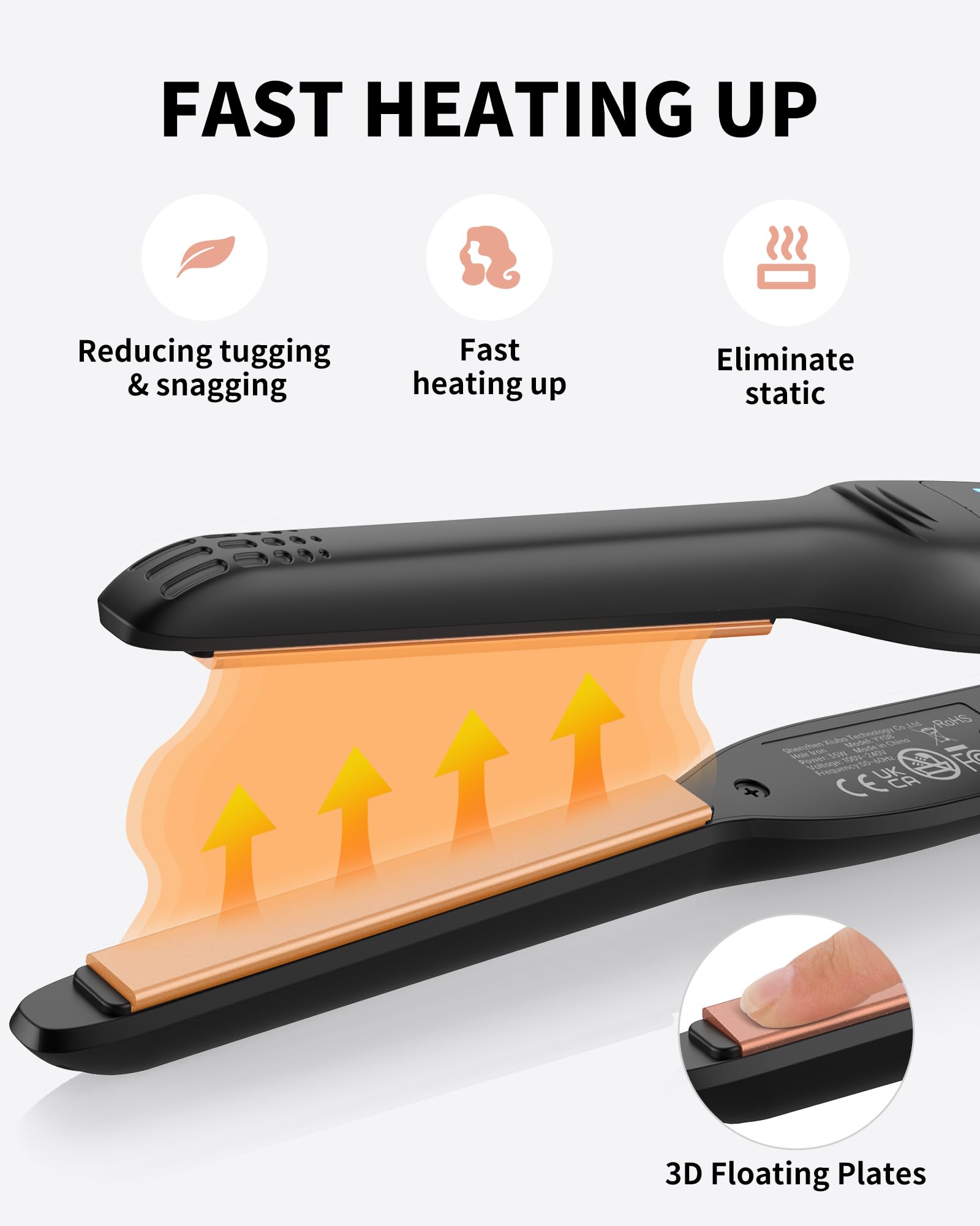 DSHOW travel pouch with locked flat iron for safe compact storage